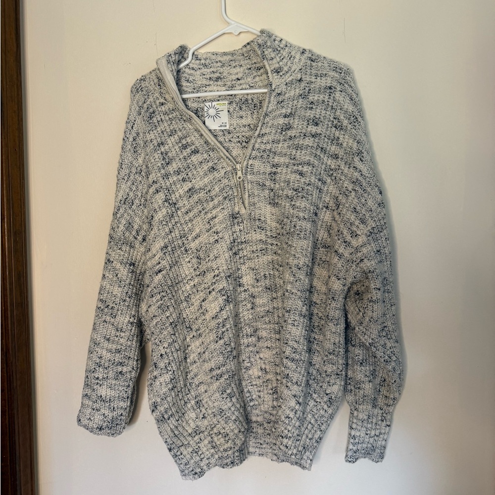 Aerie Gray Zip-Up Sweater